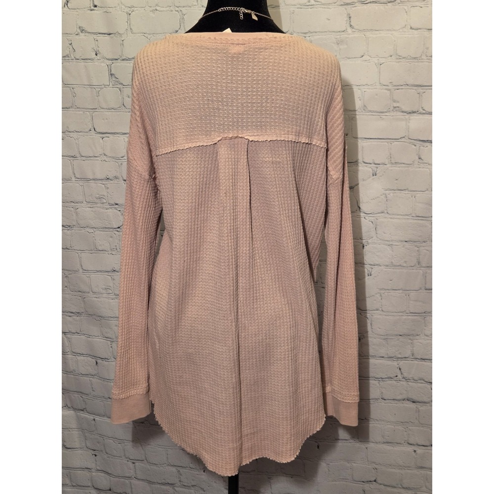 Altar'd State Womens Sz M (Oversized) Waffle Knit Tunic Top Dusty Rose - Picture 2 of 8